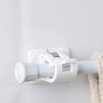 SET OF 2 PLASTIC CURTAIN SELF ADHESIVE POLE WALL BRACKETS